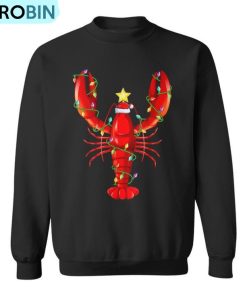 Lobster Lighting Xmas Tree Matching Lobster Christmas Ugly Christmas Sweatshirt