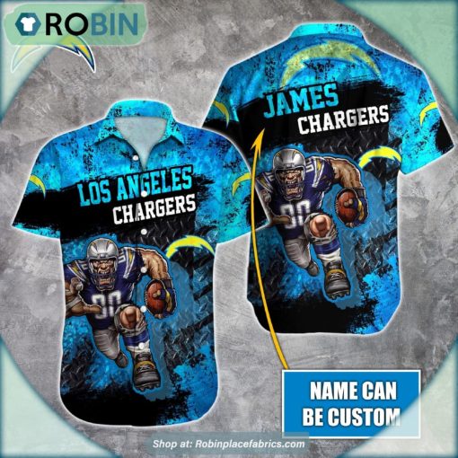 Los Angeles Chargers Mascot 3D Printed Summer Hawaiian Shirt