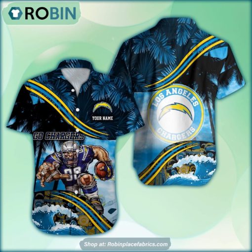 Los Angeles Chargers Mascot 3D Printed Summer Hawaiian Shirt Custom