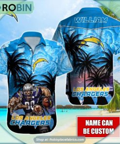Los Angeles Chargers Mascot Palm NFL Hawaiian Shirt