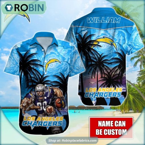 Los Angeles Chargers Mascot Palm NFL Hawaiian Shirt
