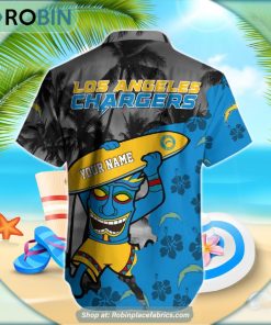 Los Angeles Chargers Tiki Man NFL Hawaiian Shirt Los Angeles Chargers Tiki Man NFL Hawaiian Shirt
