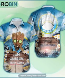 Los Angeles Chargers x Baby Groot Summer Hawaiian Shirt Los Angeles Chargers x Baby Groot Summer Hawaiian Shirt