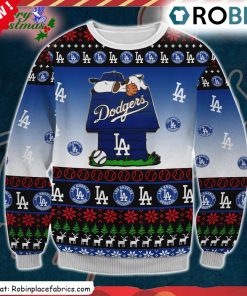 Los Angeles Dodgers Snoopy Ugly Christmas Sweatshirt, Sweater