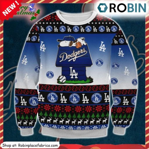 Los Angeles Dodgers Snoopy Ugly Christmas Sweatshirt, Sweater