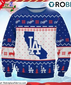 Los Angeles Dodgers State Ugly Christmas Sweatshirt, Sweater
