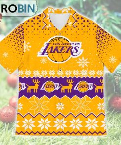 Los Angeles Lakers Ugly Christmas Design Short Sleeve Shirt