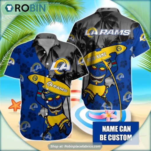 Los Angeles Rams Mascot 3D Printed Summer Hawaiian Shirt