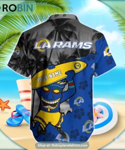 Los Angeles Rams Mascot 3D Printed Summer Hawaiian Shirt Los Angeles Rams Mascot 3D Printed Summer Hawaiian Shirt