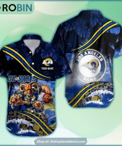 Los Angeles Rams Mascot 3D Printed Summer Hawaiian Shirt Custom Los Angeles Rams Mascot 3D Printed Summer Hawaiian Shirt Custom
