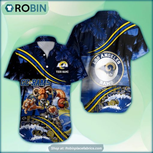 Los Angeles Rams Mascot 3D Printed Summer Hawaiian Shirt Custom