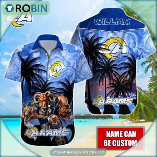 Los Angeles Rams Mascot Palm NFL Hawaiian Shirt
