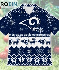 Los Angeles Rams Ugly Christmas Design Short Sleeve Shirt