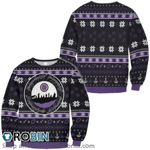 Lotr Ring Language Christmas Ugly Sweater 3D Printed