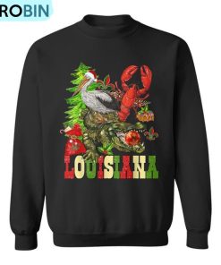 Louisiana Cajun Christmas Crawfish Pelican Alligator Xmas Ugly Christmas Sweatshirt