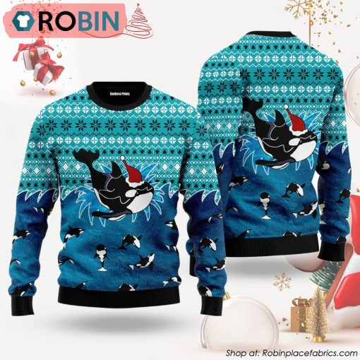 Love Oracle Whale Ugly Christmas Sweater
