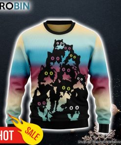 Lovely Black Cat Ugly Christmas Sweater Gift For Pet Lovers Lover Xmas Sweater Gift