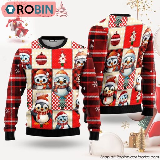 Lovely Penguin Christmas Red Ugly Christmas Sweater
