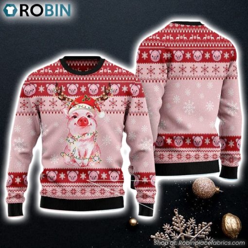 Lovely Pig Santa Ugly Christmas Sweater, Perfect Gift and Outfit For Christmas Of Pig Lovers