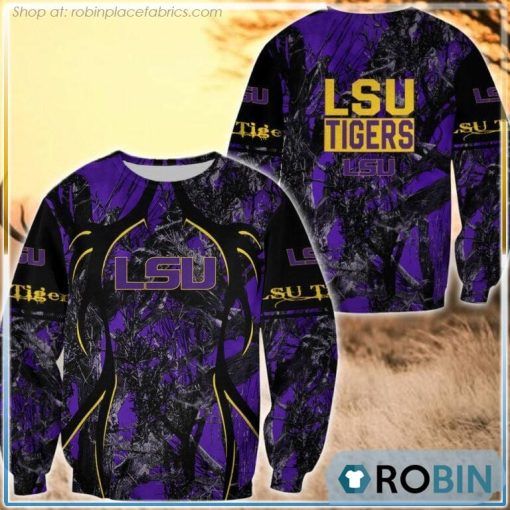 LSU Tigers Hunting Pattern All Over Print Sweatshirt