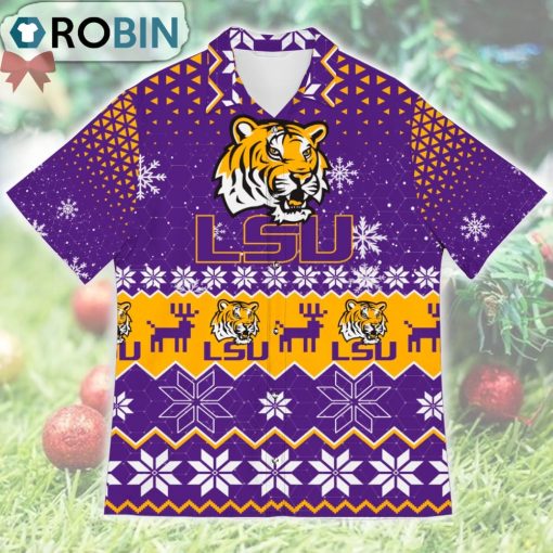 LSU Tigers Ugly Christmas Design Short Sleeve Shirt