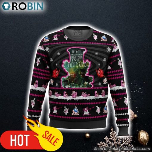 Mad Hatter Alice In Wonderland Ugly Christmas Sweater 3D For Men and Women