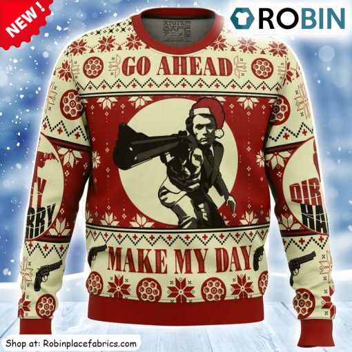 Make My Day Dirty Harry Ugly Christmas Sweatshirt, Sweater