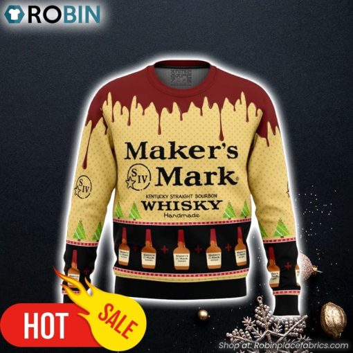 Maker’s Mark Whisky Ugly Christmas Sweater 3D For Men and Women