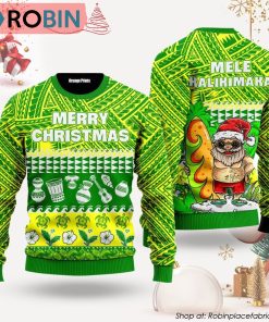 Mele Kalikimaka Flamingo Sunset Ugly Christmas Sweater, Xmas Gifts