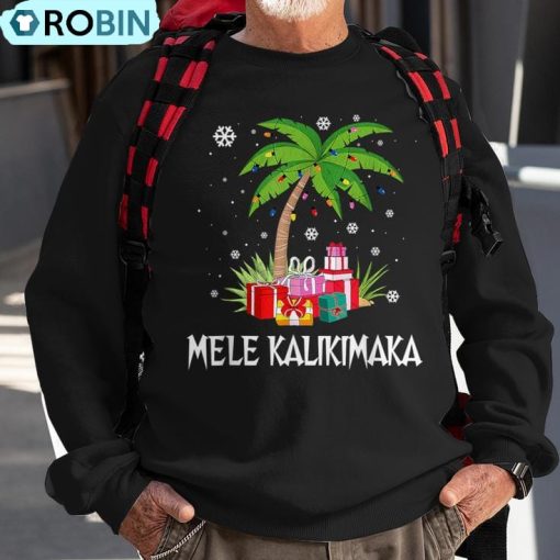 Mele Kalikimaka Hawaiian Christmas Palm Tree Family Pajamas Ugly Christmas Sweatshirt