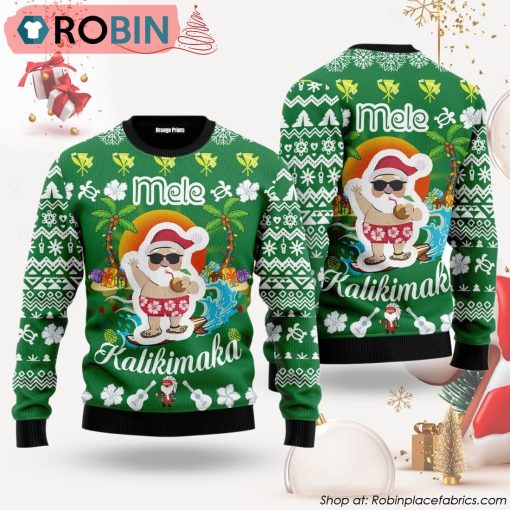 Mele Kalikimaka Santa Ugly Christmas Sweater