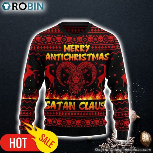 Merry Antichristmas Satan Claus Ugly Christmas Sweater