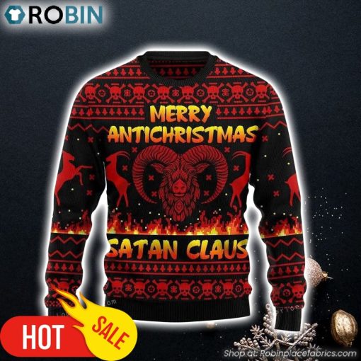 Merry Antichristmas Satan Claus Ugly Christmas Sweater Gift For Christmas