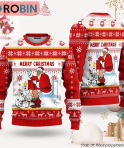 Merry Christmas Funny Santa Red Ugly Christmas Sweater