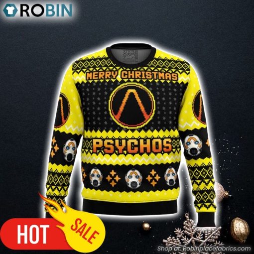 Merry Christmas Psychos Borderlands Ugly Christmas Sweater 3D For Men and Women