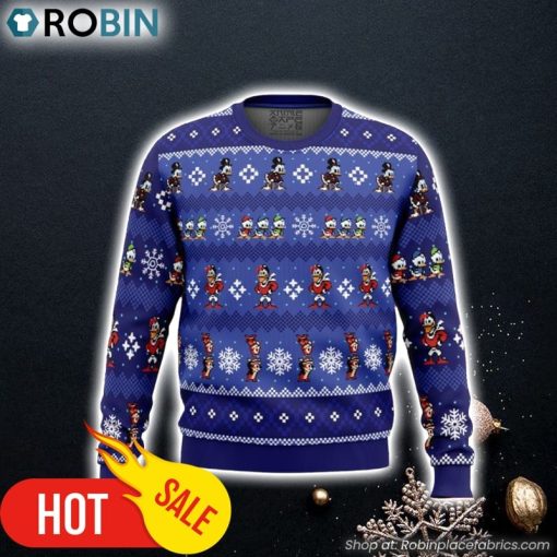 Merry Christmas Uncle Scrooge DuckTales Ugly Christmas Sweater 3D For Men and Women