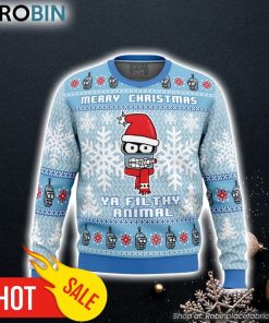 Merry Christmas Ya Filthy Animal Futurama Ugly Christmas Sweater 3D For Men and Women