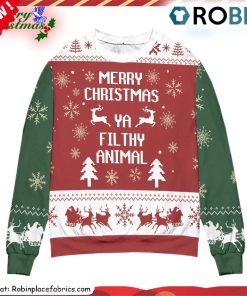 Merry Christmas Ya Filthy Animal Ugly Christmas Sweatshirt, Sweater – All Over Print 3d Sweater