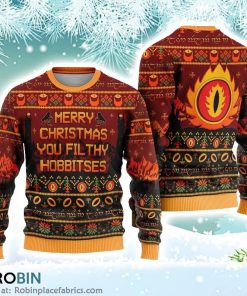 Merry Christmas You Filthy Hobbitses Christmas Ugly Sweater 3D Printed