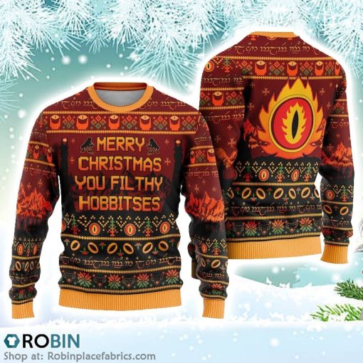 Merry Christmas You Filthy Hobbitses Christmas Ugly Sweater 3D Printed
