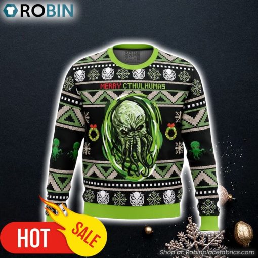 Merry Cthulhumas Cthulhu Ugly Christmas Sweater 3D For Men and Women