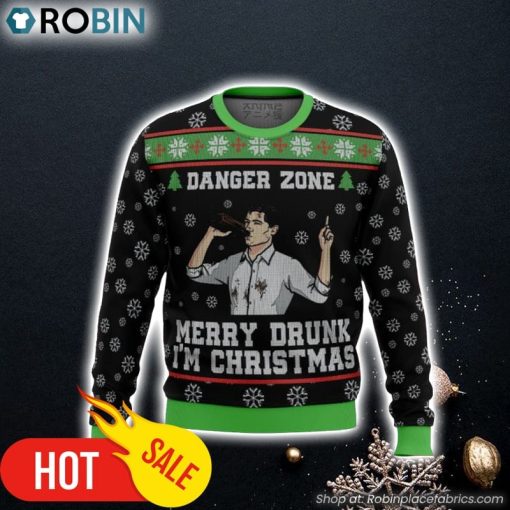 Merry Drunk I’m Christmas Sterling Archer Black Ugly Christmas Sweater 3D For Men and Women