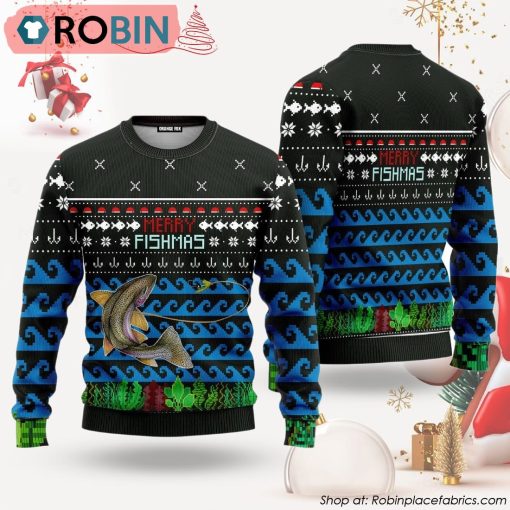 Merry Fishmas Ugly Christmas Sweater, Xmas Gifts