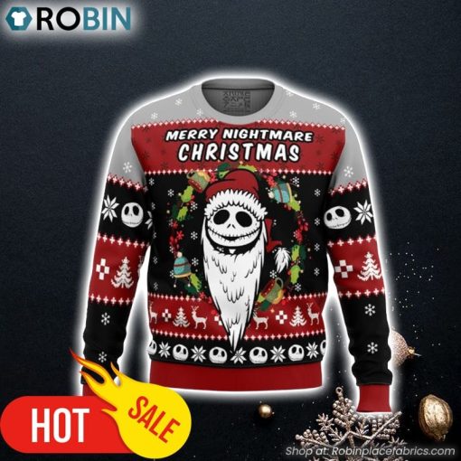 Merry Nightmare The Nightmare Before Christmas Ugly Christmas Sweater 3D For Men and Women