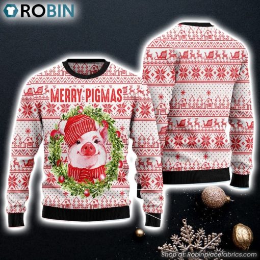Merry Pigmas Ugly Christmas Sweater, Perfect Gift and Outfit For Christmas Of Pig Lovers