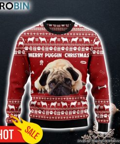 Merry Puggin Christmas Ugly Christmas Sweater Gift For Dog Lovers