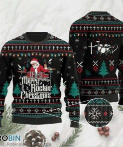Merry Rockin’ Music Lovers Christmas Ugly Sweater 3D Printed