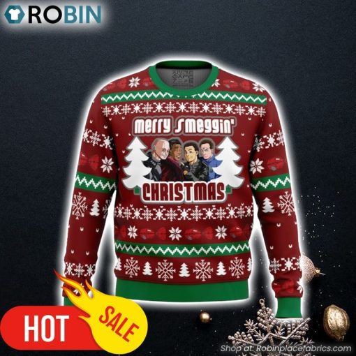 Merry Smeggin’ Christmas Red Dwarf Ugly Christmas Sweater 3D For Men and Women