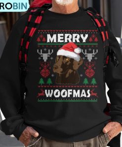 merry-woofmas-chocolate-lab-christmas-labrador-lover-ugly-christmas-sweatshirt-1