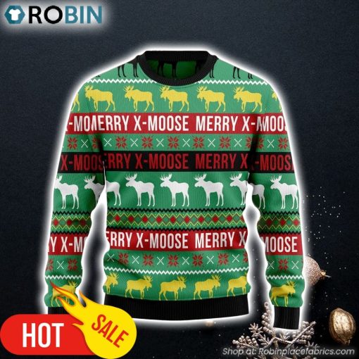Merry X-Moose Ugly Christmas Sweater Gift For Pet Lovers